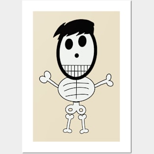 Cute skeletons doodle style Posters and Art